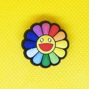 New Rainbow Flower Smiley Face CROC Shoe Charm